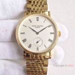 Swiss Copy Patek Philippe Geneve Watch Yellow Gold White Dial 38mm